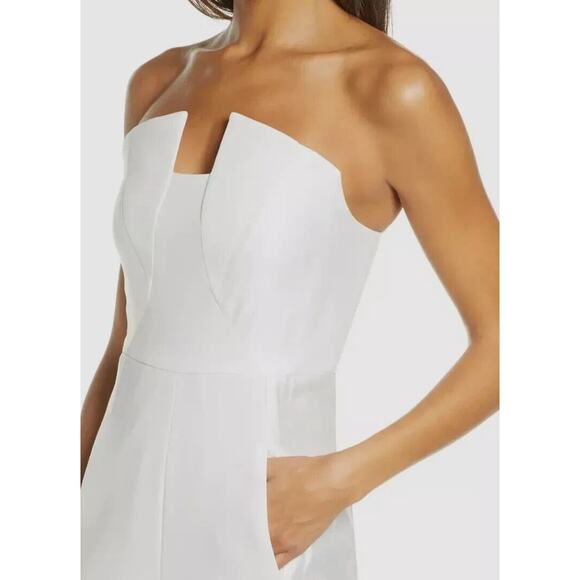 Black Halo NWOT Women's Lena Color Block Strapless Jumpsuit White Size 10 - Picture 8 of 8